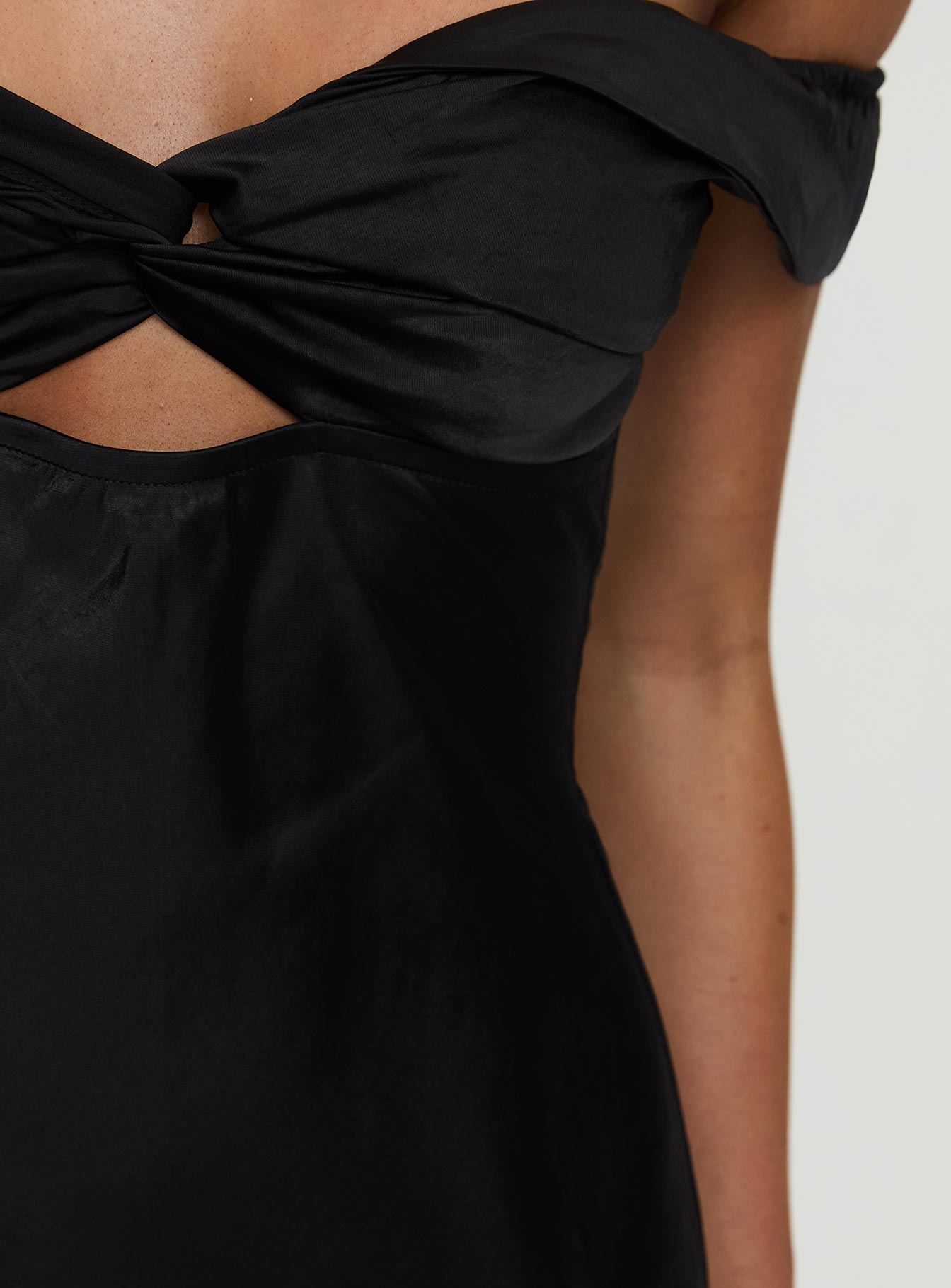 princess polly rava off the shoulder dress Rava Off The Shoulder Mini Dress Black
