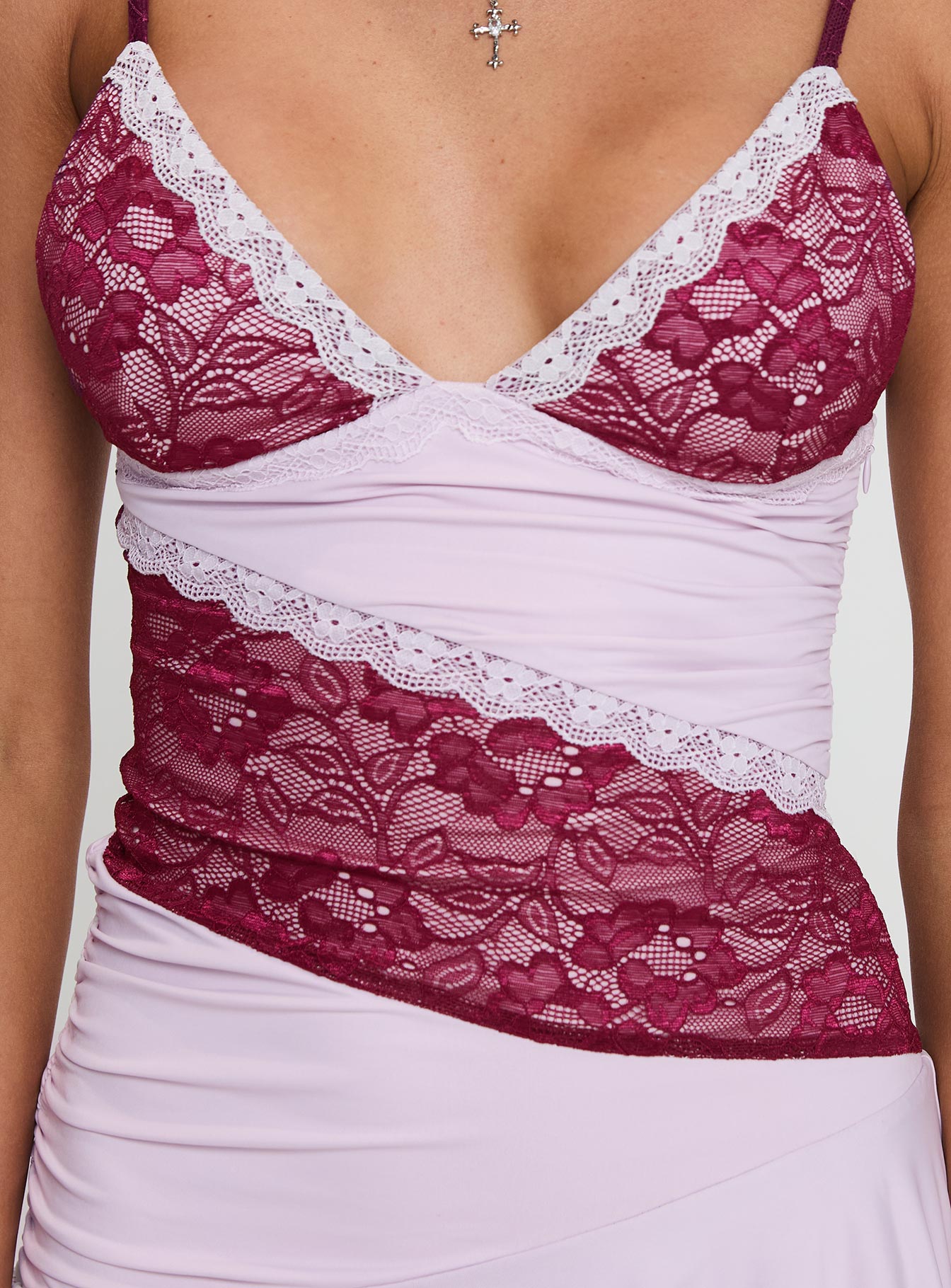 Love Is Alive Lace Mini Dress Lilac | Princess Polly