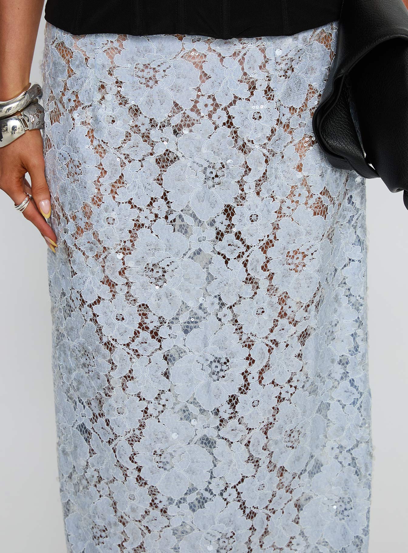 product Princess Polly Carman Lace Midi Skirt Blue Maxi Skirts 