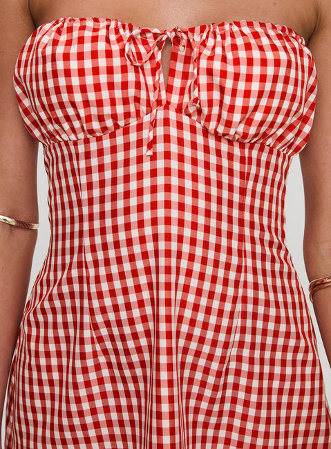 Double Date Mini Dress Red Gingham Double Date Mini Dress Red Gingham