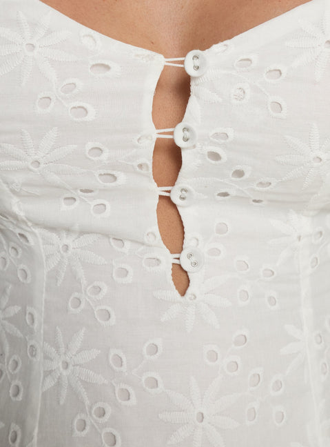 Eloisette Anglaise Mini Dress White