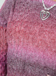 Pomery Cable Knit Sweater Ombre Pink Princess Polly  Cropped 