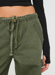 Princess Polly Mid Rise  Verlaine Low Rise Cargo Jeans Olive