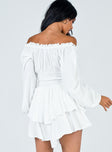 The Love Galore Long Sleeve Romper White Lower Impact
