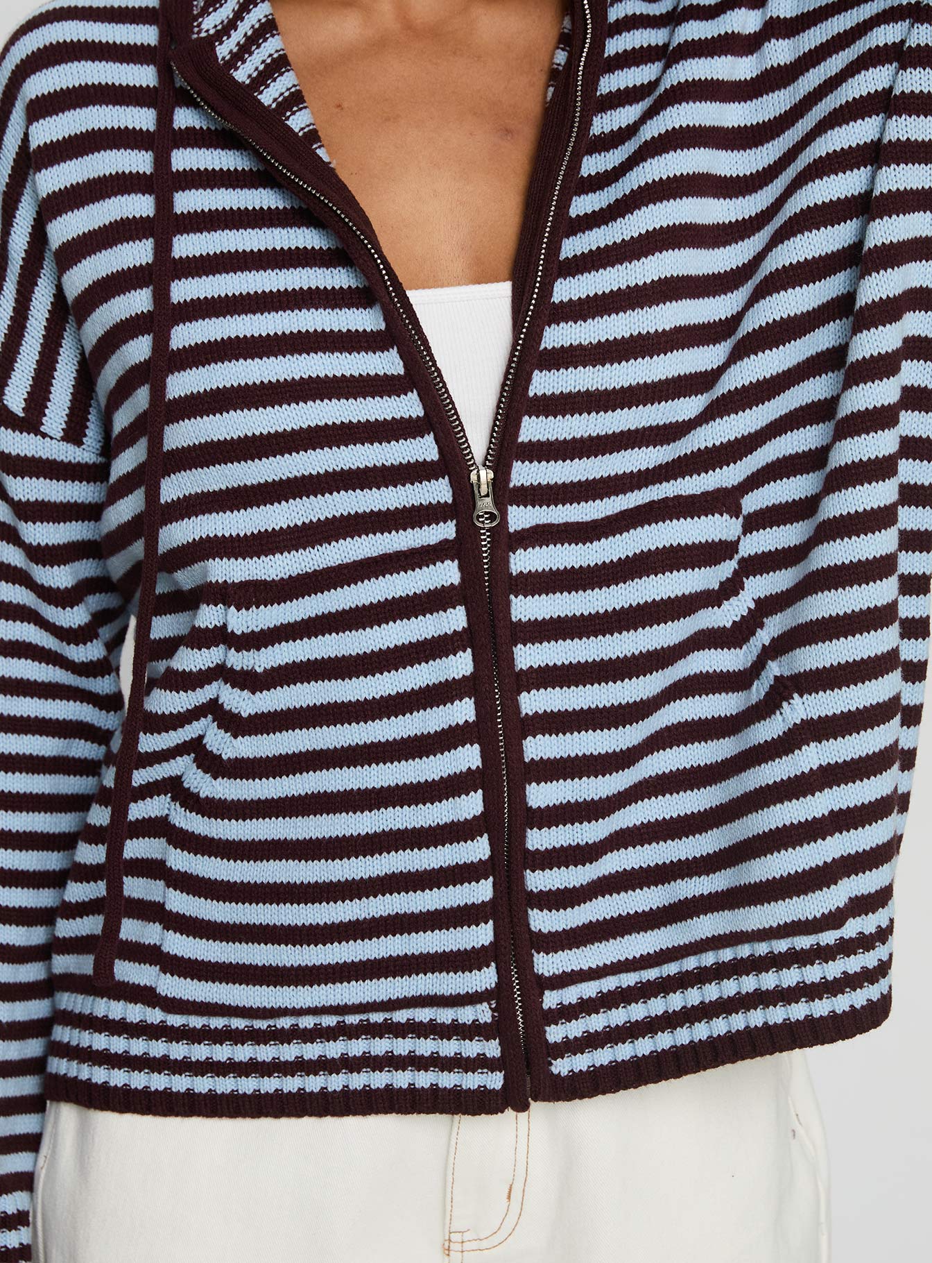 Brienna Zip Jacket Red Stripe | Princess Polly