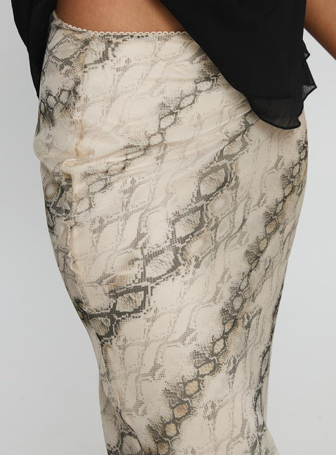 back view of model wearing Princess Polly Zerisa Maxi Skirt Multi Maxi 