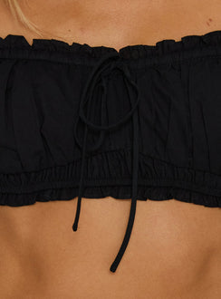 Corabel Off Shoulder Micro Crop Top Black