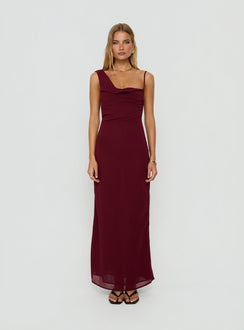Laurisa Draped Maxi Dress Wine