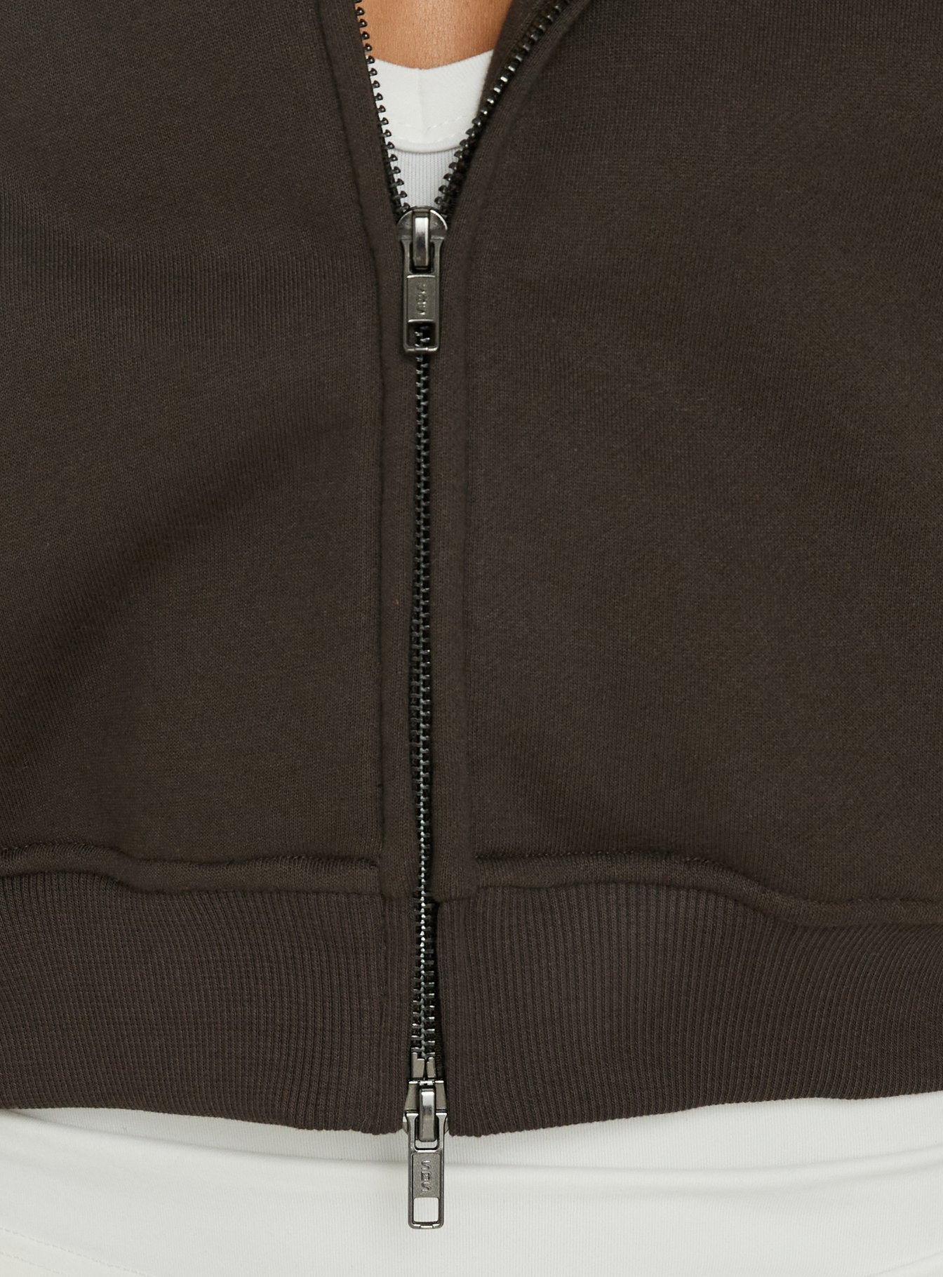 Zellah Double Ended Zipper Hoodie Iron Grey