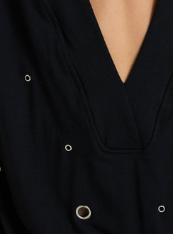 Chukaya Plunge Mini Dress Black