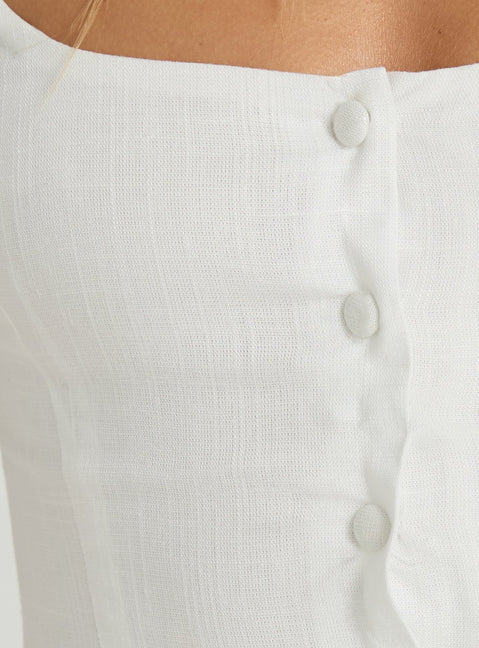 The Real Her Scoop Neck Top White