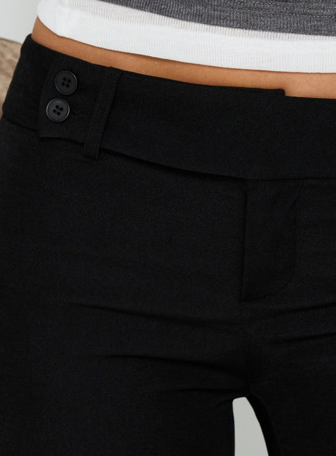 Jordanna Belted Straight Pants Black
