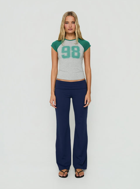 98 Classics Raglan Graphic Top Green / Grey
