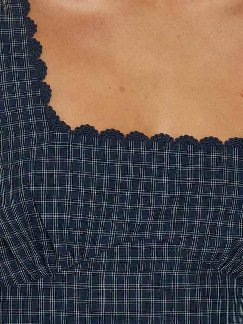 Dasha Mini Dress Navy Check