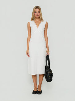 Eloisah Sleeveless Midi Dress White