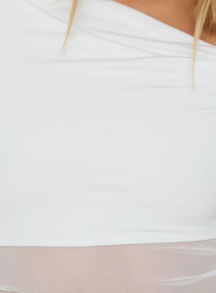 Dawn Light Off Shoulder Draped Top White