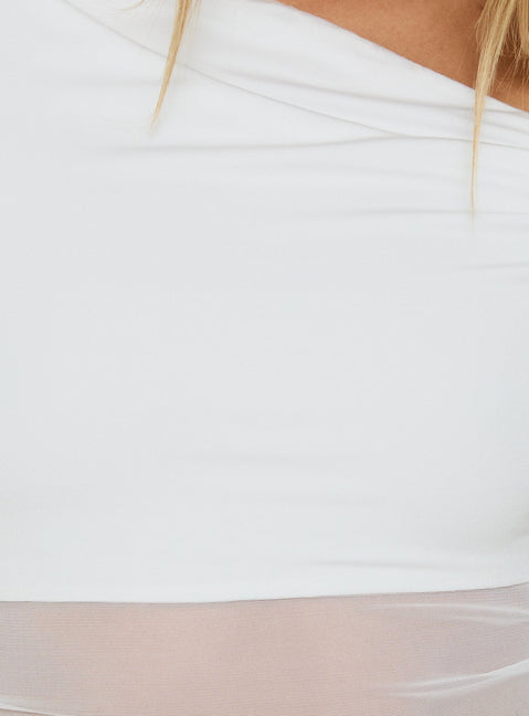 Dawn Light Off Shoulder Draped Top White