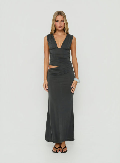 Evelen Thick Strap Maxi Dress Grey