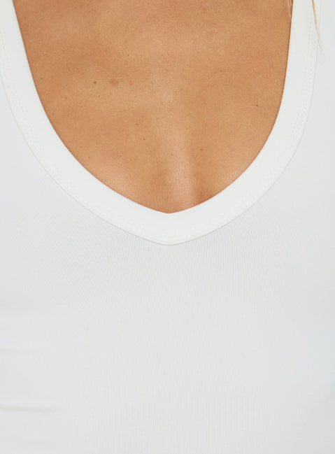 Daily Define Thick Strap Tank Top White