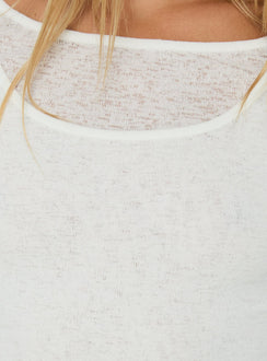 Theaya Sheer Layered Long Sleeve Top White