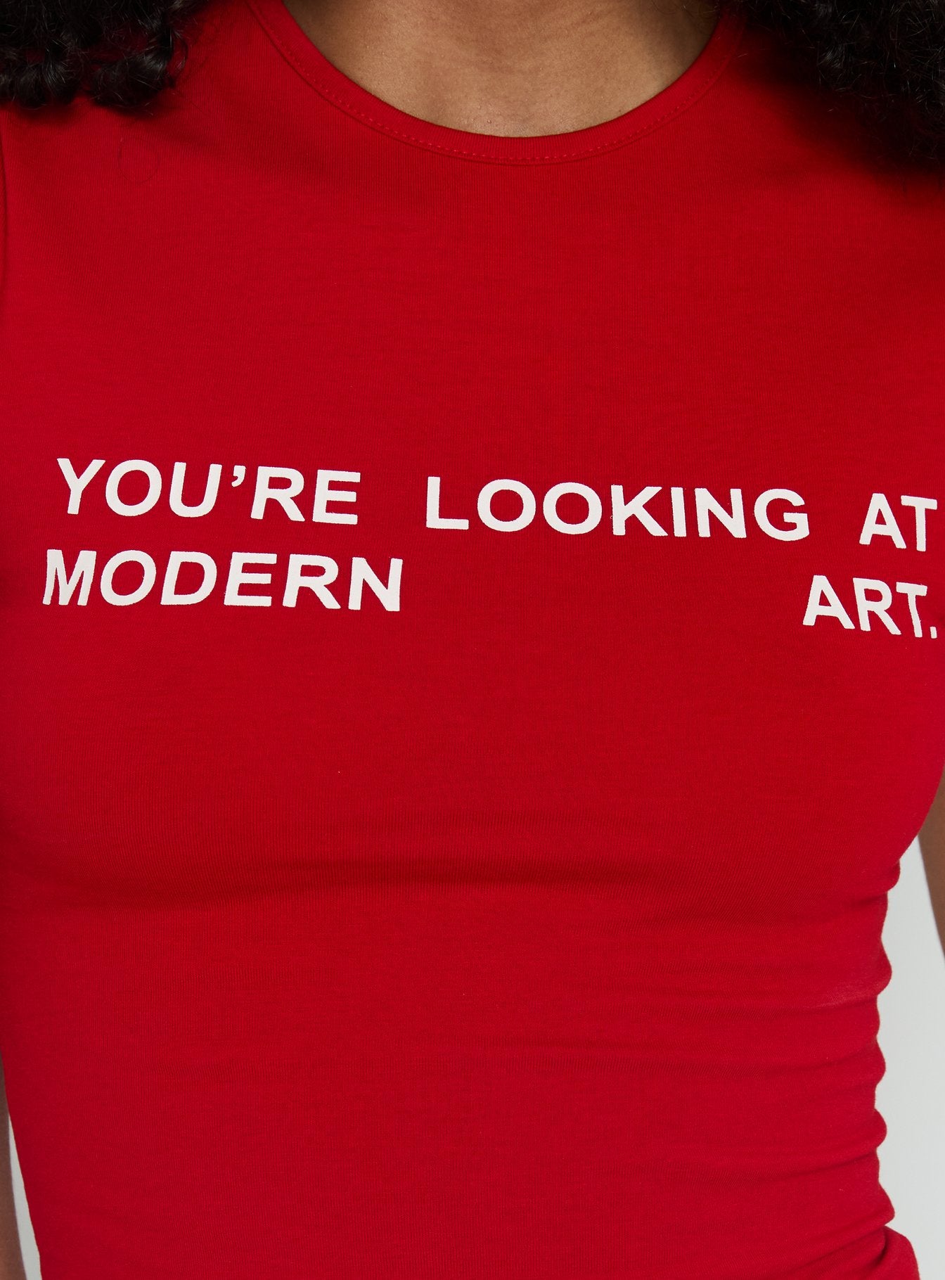 Modern Art Graphic Baby Tee Red