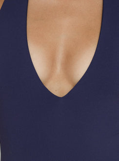 product Princess Polly Someone New Halter Bodysuit Navy Sleeveless 