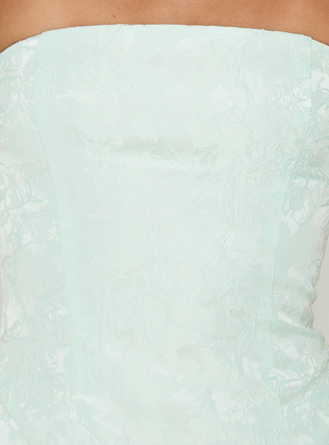 Heaven Sent Strapless Mini Dress Mint