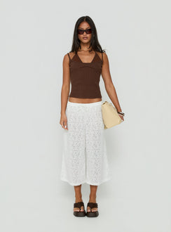 Odena Layered Sequin Cami Top Chocolate