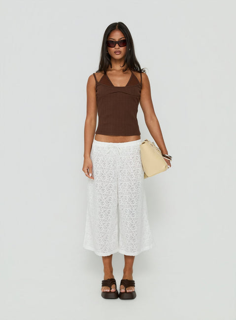 Odena Layered Sequin Cami Top Chocolate