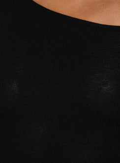 Kastor One Shoulder Short Sleeve Top Black