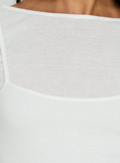Isibella Layered Long Sleeve Top White