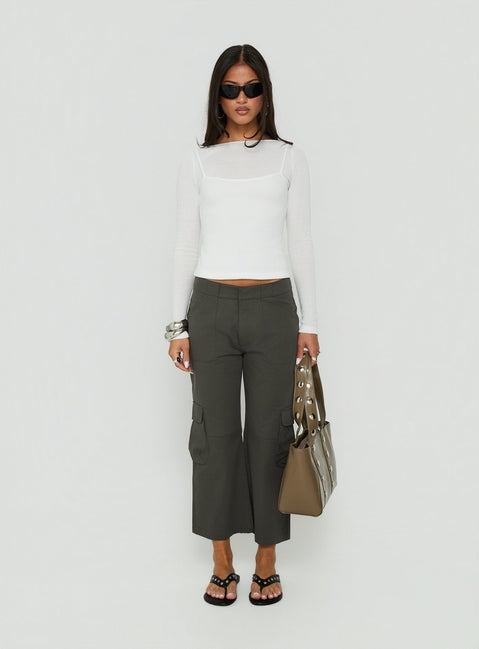 Indee Cropped Cargo Pants Charcoal
