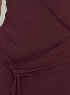 So Major Draped A-Line Maxi Dress Plum