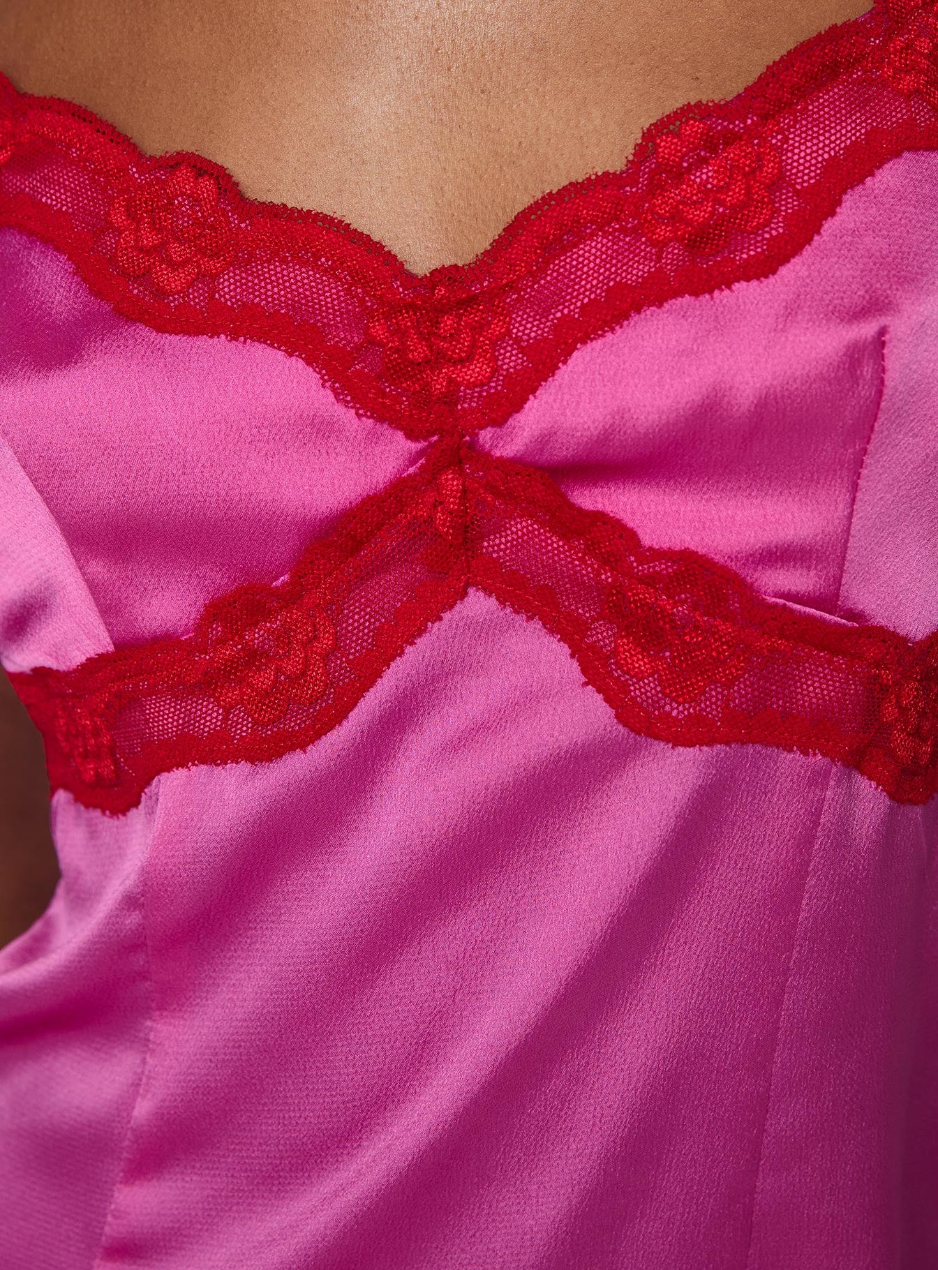 back view of model wearing Princess Polly Idyllic Mini Dress Pink V-Neck 