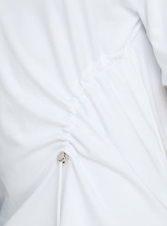 Agnessa Ruched Detail Mini Dress White