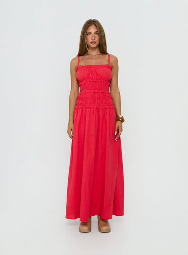 lace trim maxi dress Alba Frill & Lace Trim Maxi Dress Oyster