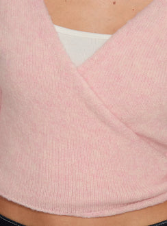 product Princess Polly Tonee Wrap Knit Cardigan Pink cropped 