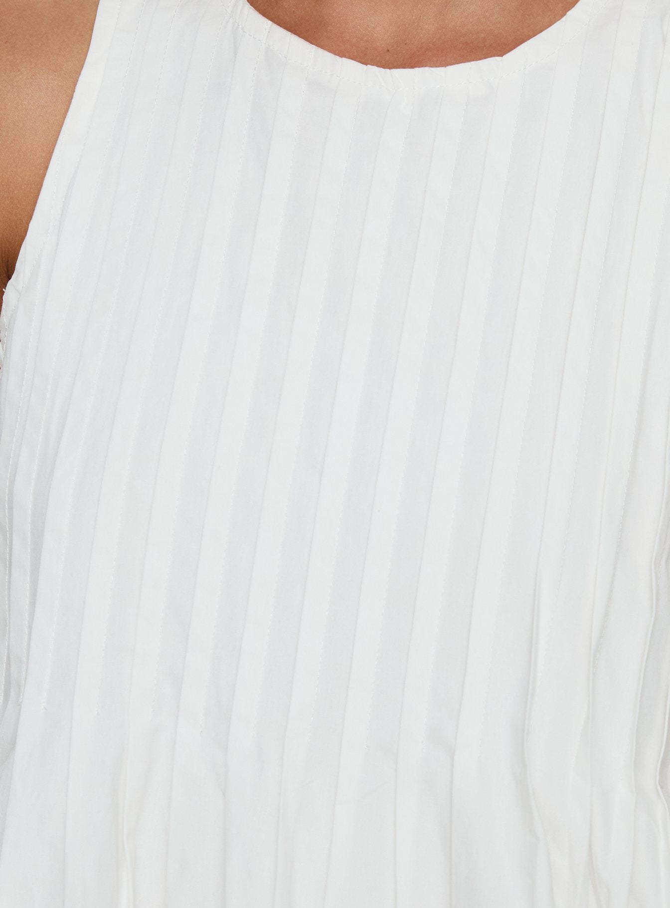 Dreamboat Pleated Mini Dress White