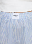 product Princess Polly Sincar Boxer Shorts Blue / White Stripe Curve High Waisted Shorts 