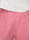 product Princess Polly Beach House Shorts Red / White Gingham Curve High Waisted Shorts 