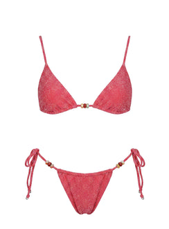 Ellery Tie Side Bikini Bottom Red Shimmer