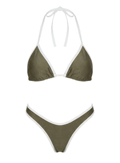 Wildfire Waves Triangle Bikini Top Green