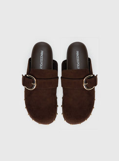 Way Life Goes Stud Detail Clogs Chocolate