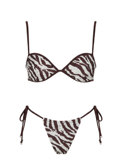 Jenner Tie Side Bikini Bottoms Zebra