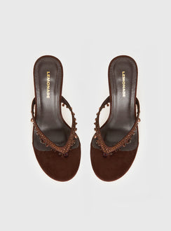 Ameliah Tassel Heels Brown