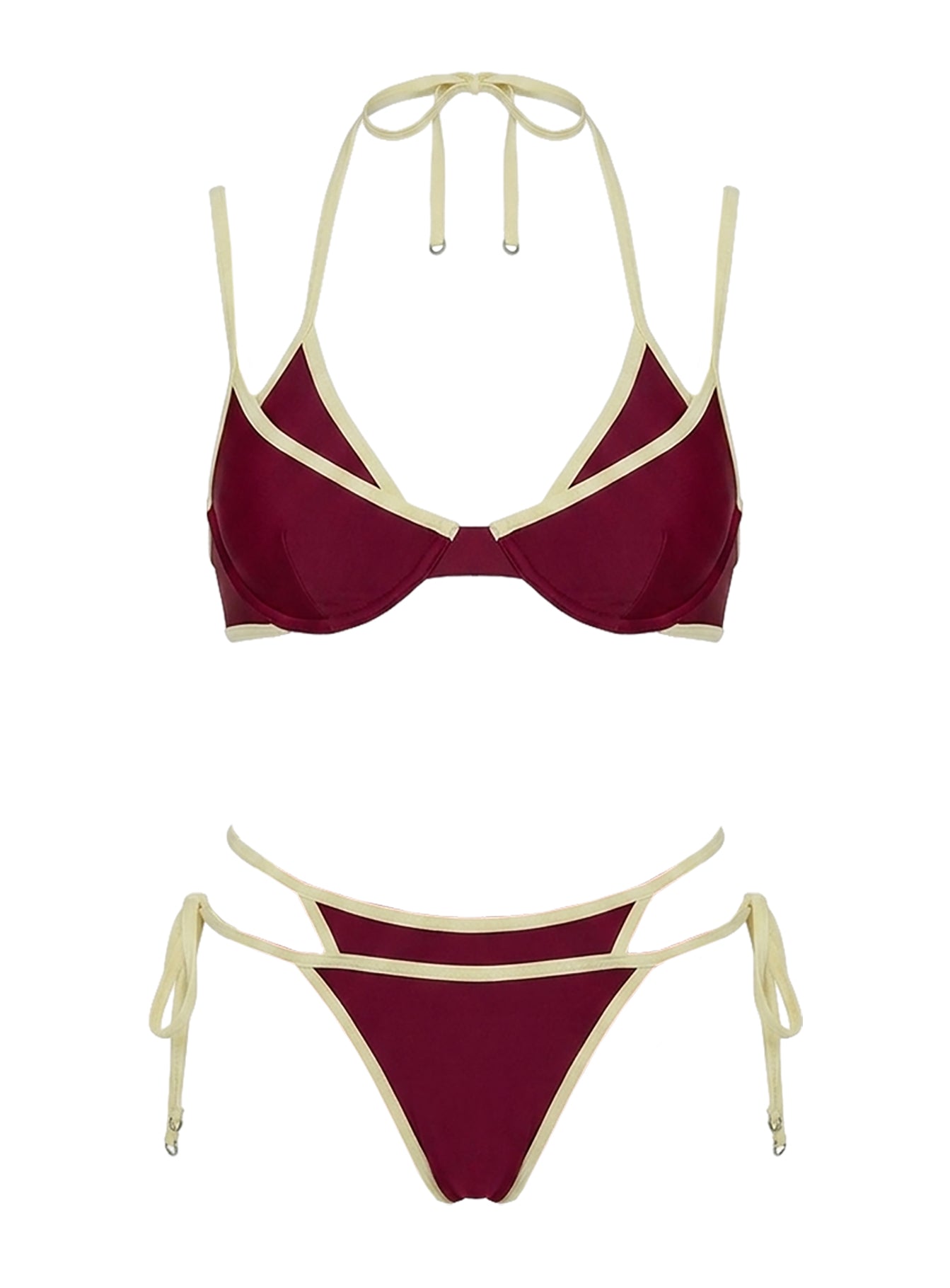 Talaika Layered Bikini Bottoms Plum / Yellow
