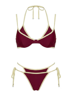 Talaika Layered Bikini Bottoms Plum / Yellow