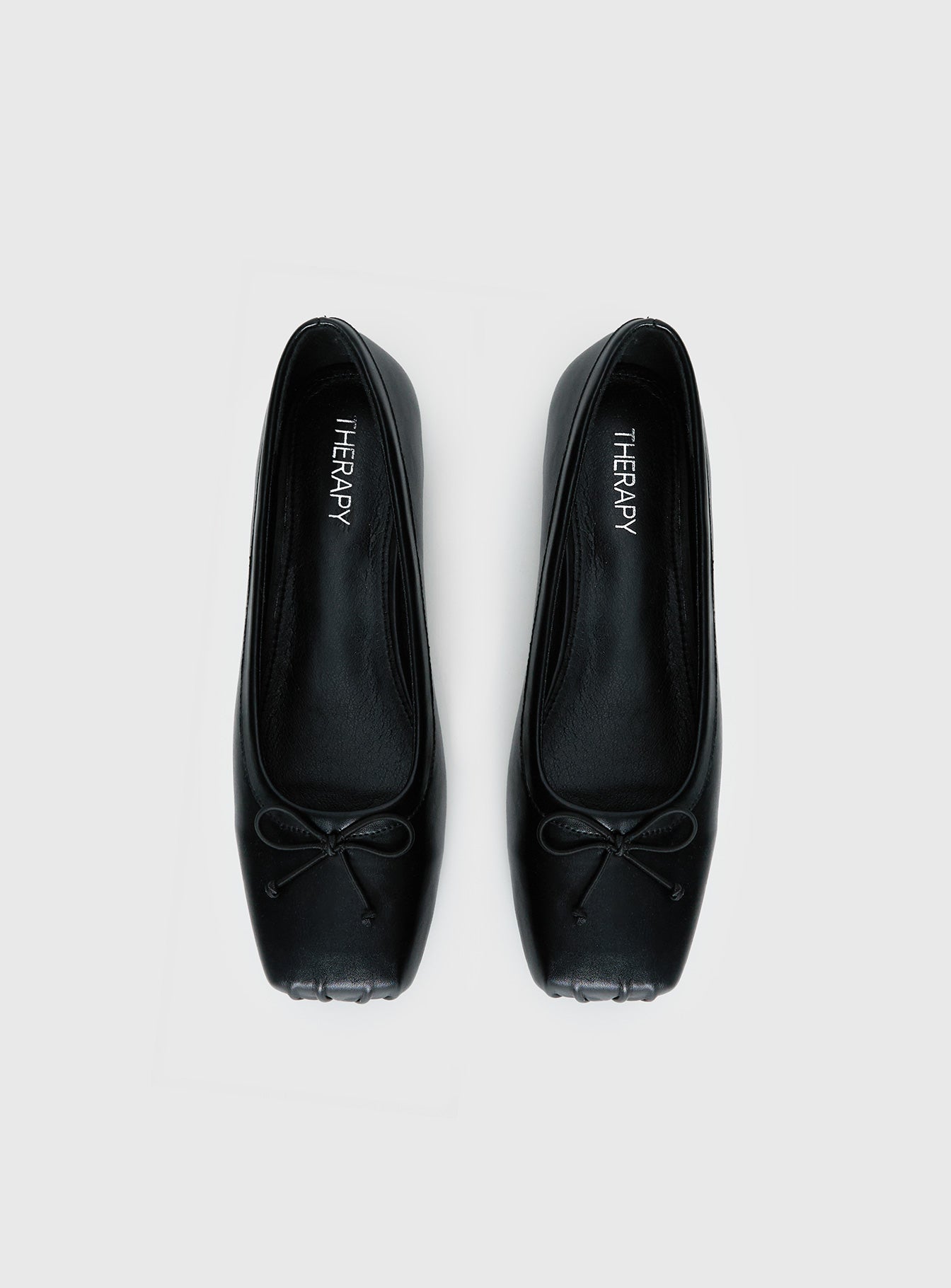 Therapy Laine Square Toe Ballet Flats Black