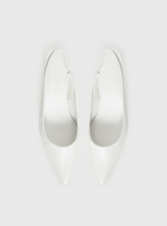 Denalia Pointed Toe Heels White Matte