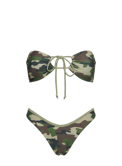 Amiri Contrast High Side Bikini Bottoms Camo